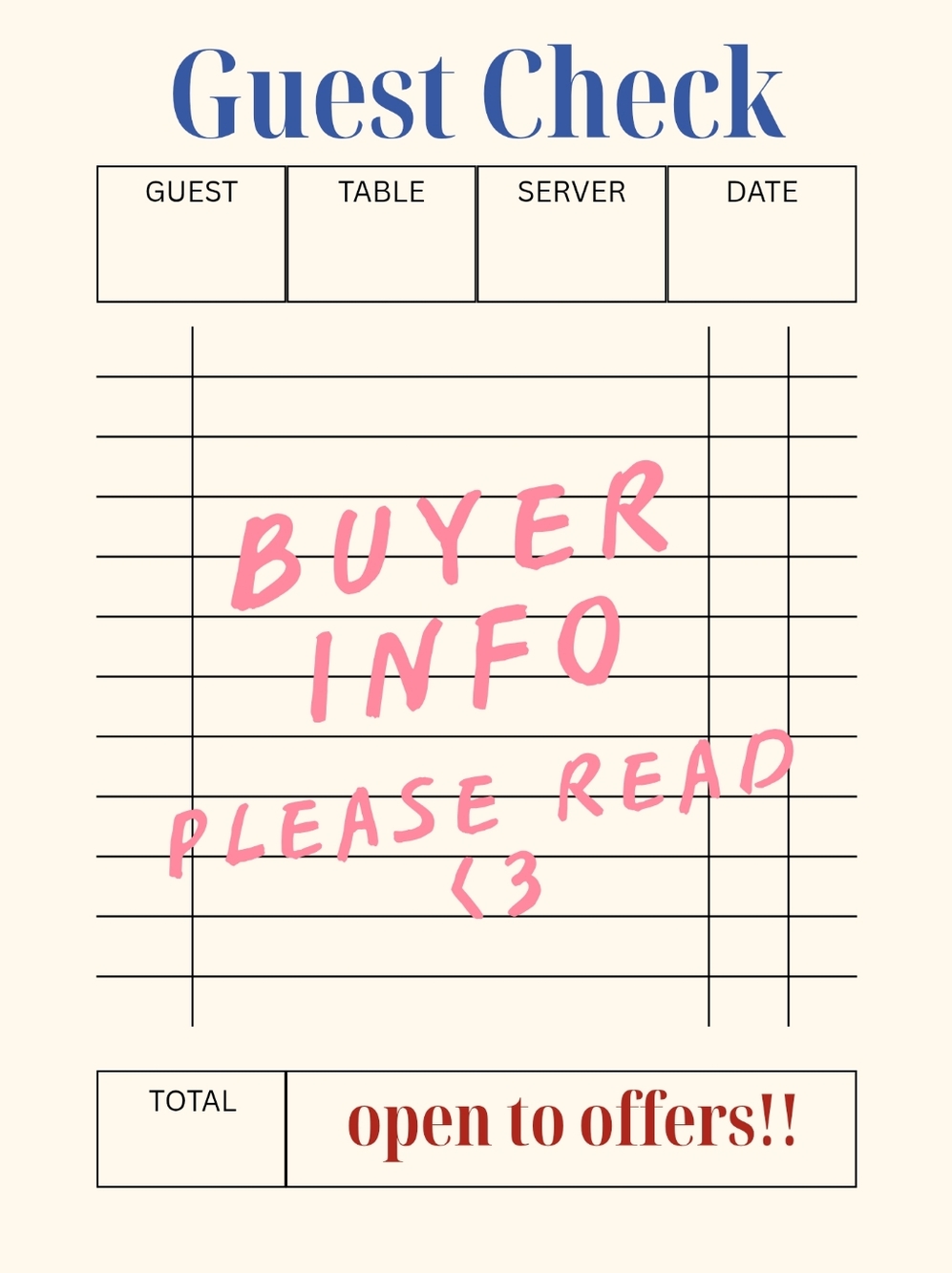 BUYER INFO <3 - DONT BUY
